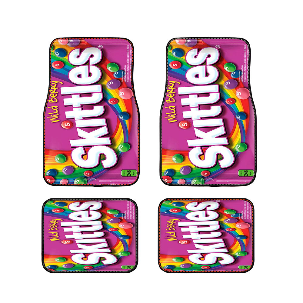 Purple Wild Berry Skittles Candy Car Floor Mats Accessories