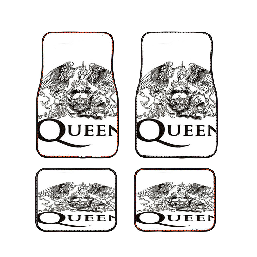 Queen Logo White Car Floor Mats Accessories