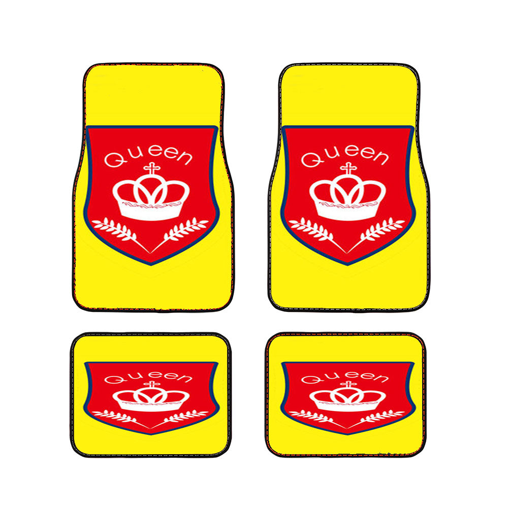 Queen Logo Yellow Car Floor Mats Accessories