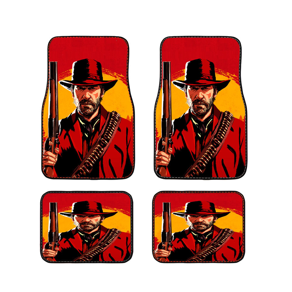 Red Dead Redemption Ii Arthur Morgan Illustration Car Floor Mats Accessories