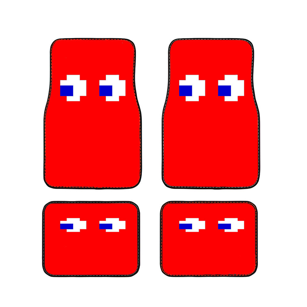 Red Pacman Inspired Car Floor Mats Accessories