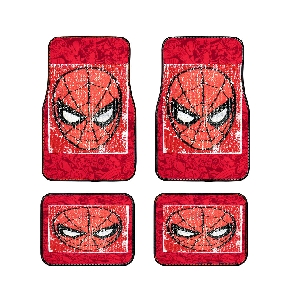 Red Spiderman Marvel Superheroes Doodles Car Floor Mats Accessories