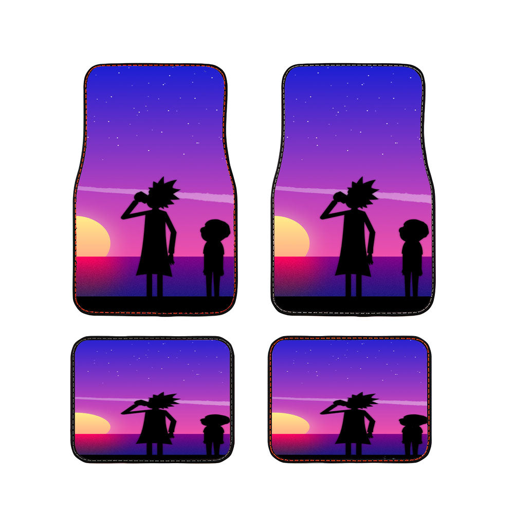 Rick And Morty Looking Sunset Car Floor Mats Accessories