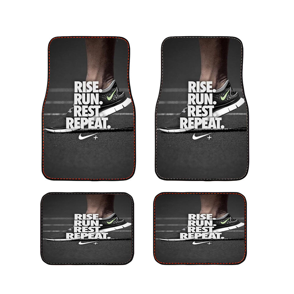 Rise Run Rest Repeat Just Do It Car Floor Mats Accessories