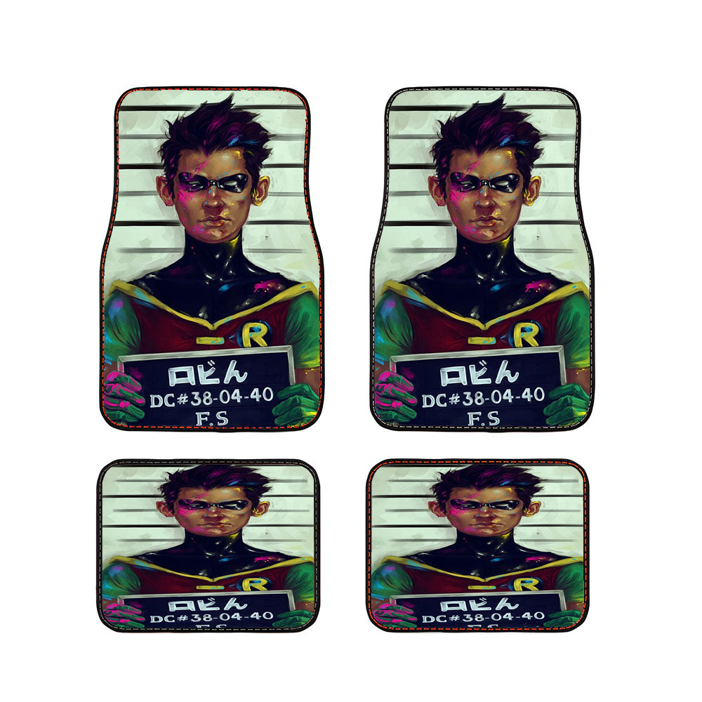 Robin Dick Grayson Titans Dc Comics Mugshot Car Floor Mats Accessories