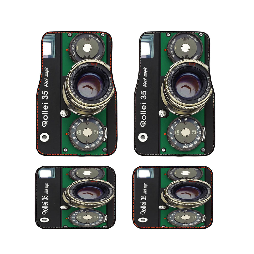 Rollei 5 Black Magic Green Retro Camera Car Floor Mats Accessories