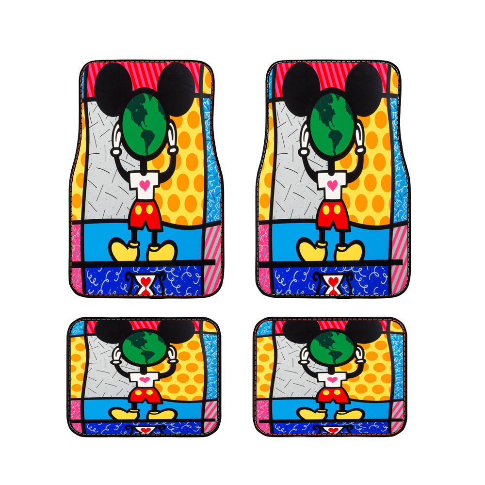 Romero Britto Mickeys World Wallpaper Car Floor Mats Accessories