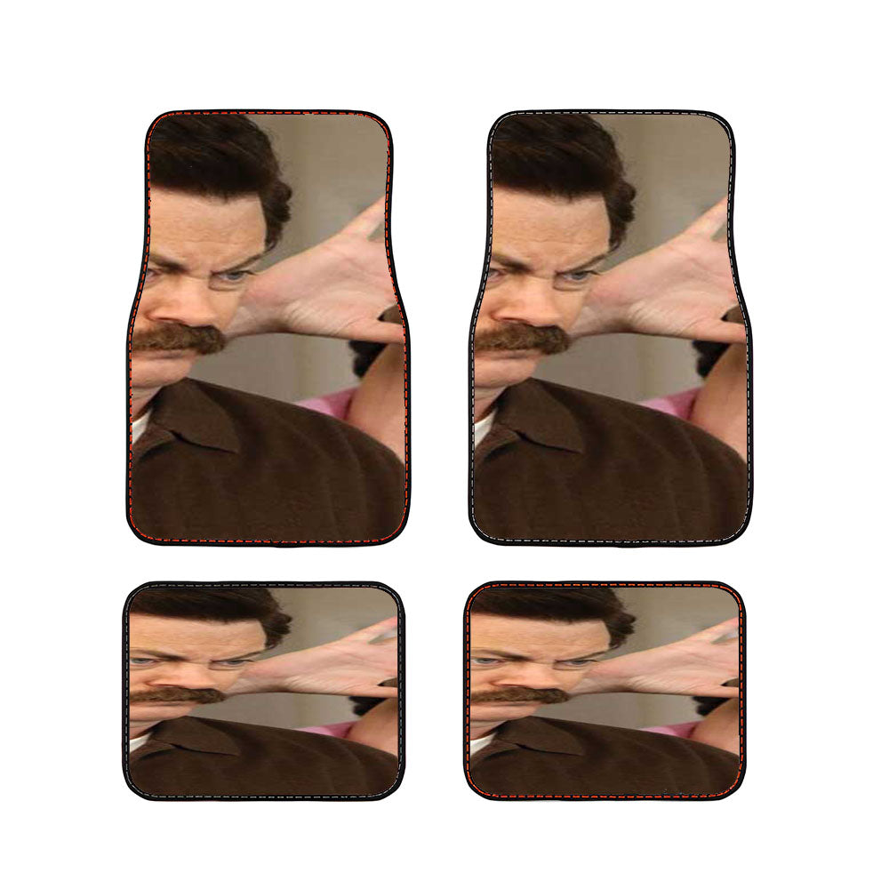 Ron Swanson Mean Look Car Floor Mats Accessories