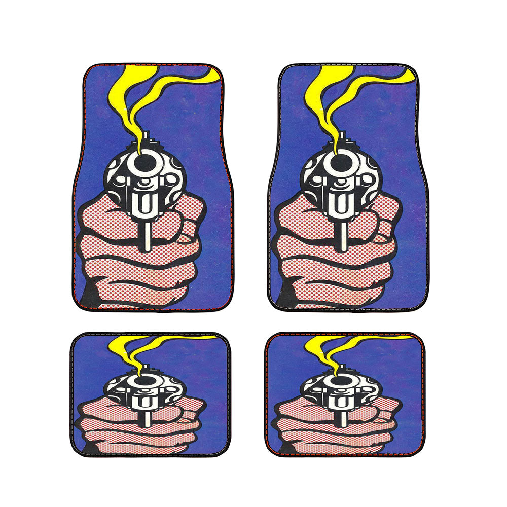 Roy Lichtenstein - Gun In America Car Floor Mats Accessories