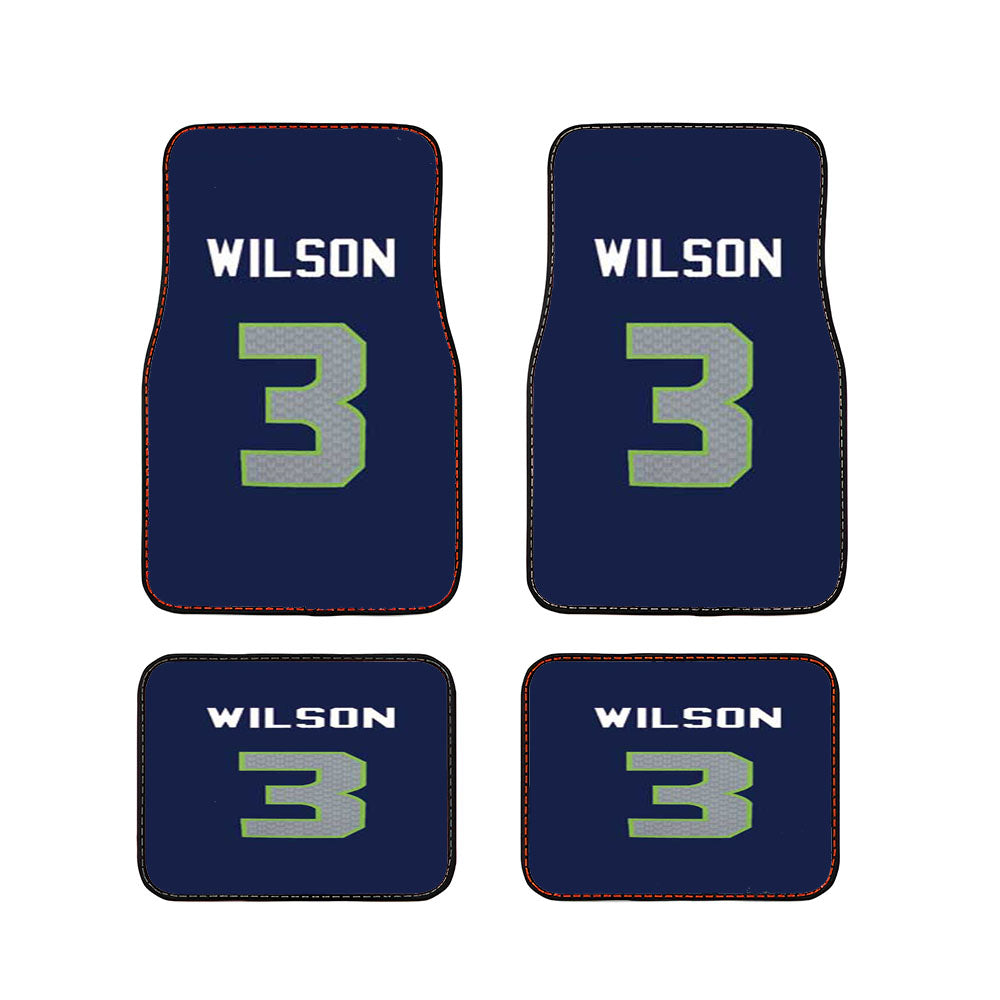 Russell Wilson Jersey Design Car Floor Mats Accessories