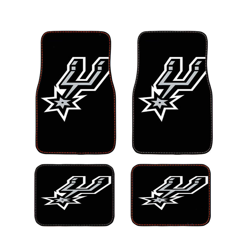 San Antonio Spurs Logo Blk Bkg Car Floor Mats Accessories