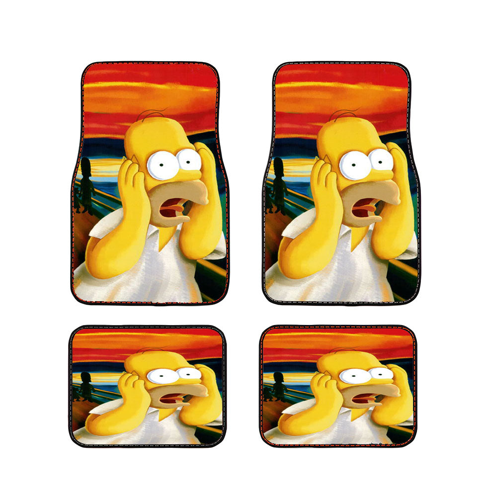 Scary Painting Scream Homer J Simpsons Car Floor Mats Accessories