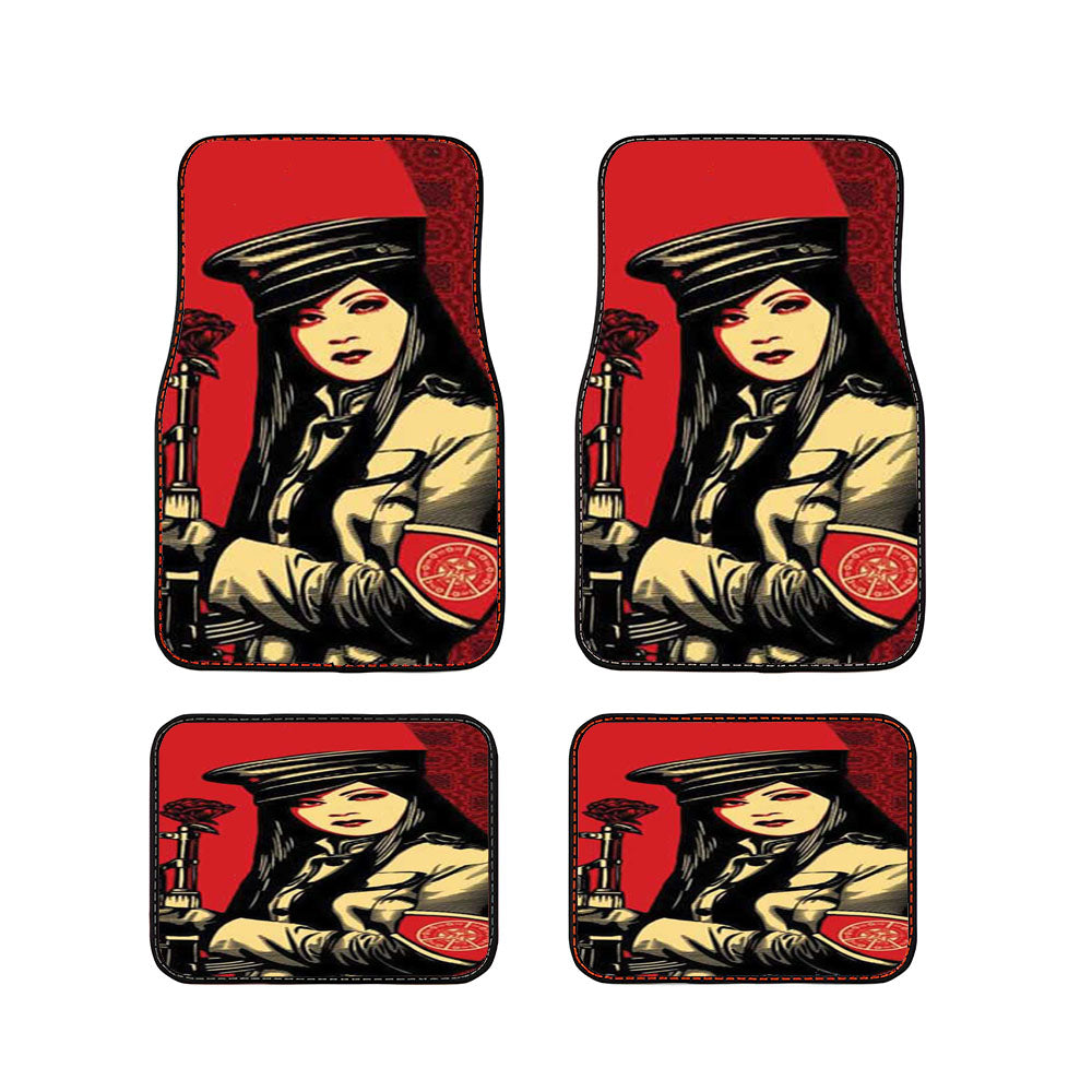 Shepard Fairey Female Soldier Car Floor Mats Accessories