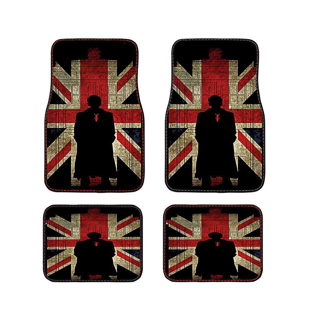 Sherlock Holmes And Union Jack Flag Car Floor Mats Accessories