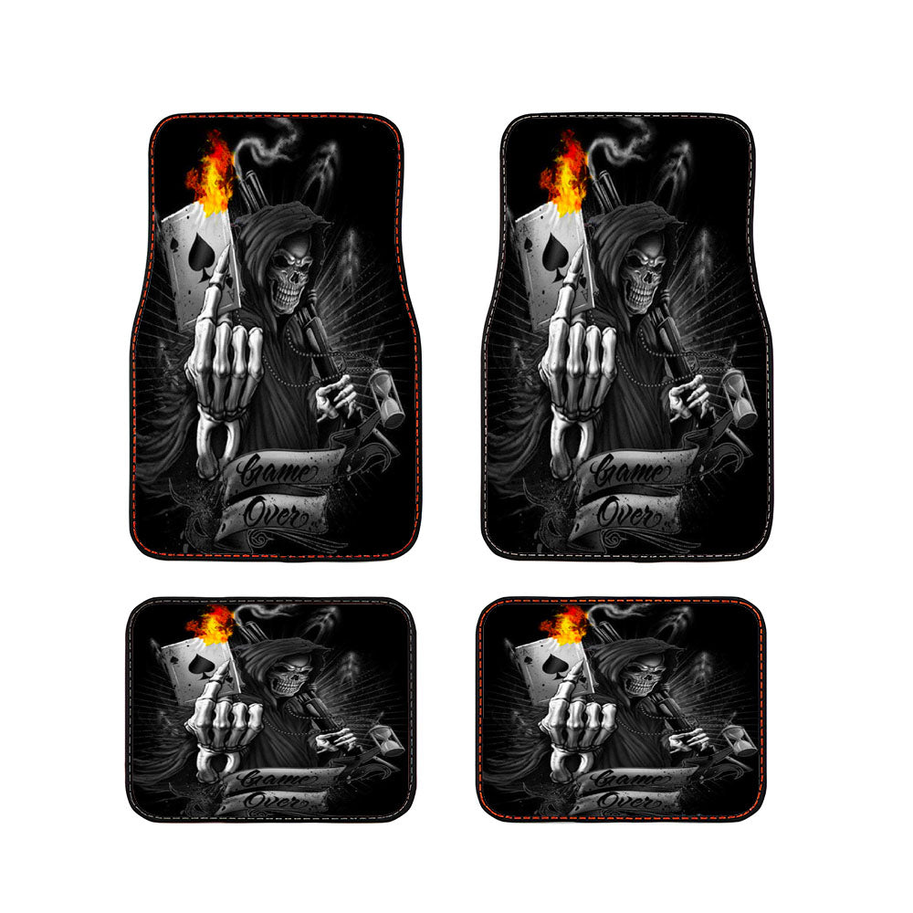 Skull Card Game Over Car Floor Mats Accessories