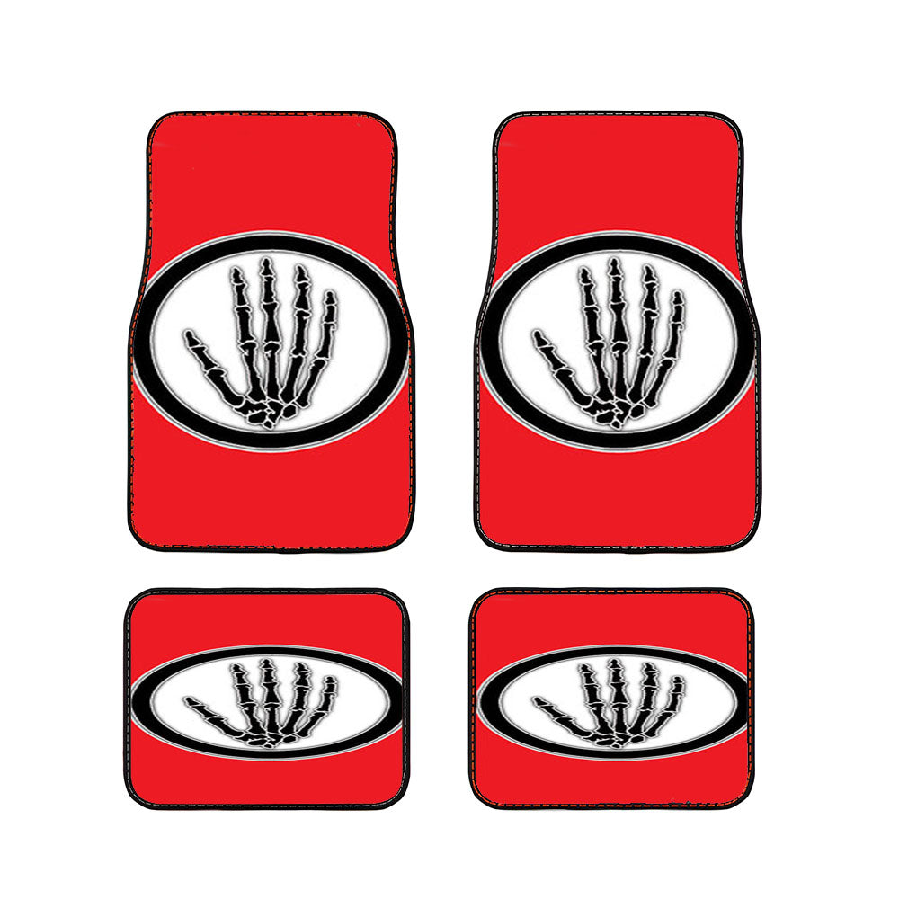 Skull Hand Design Red Car Floor Mats Accessories