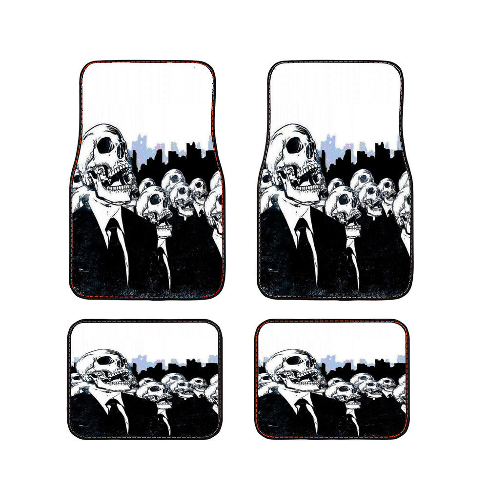 Skulls Black Suit Car Floor Mats Accessories