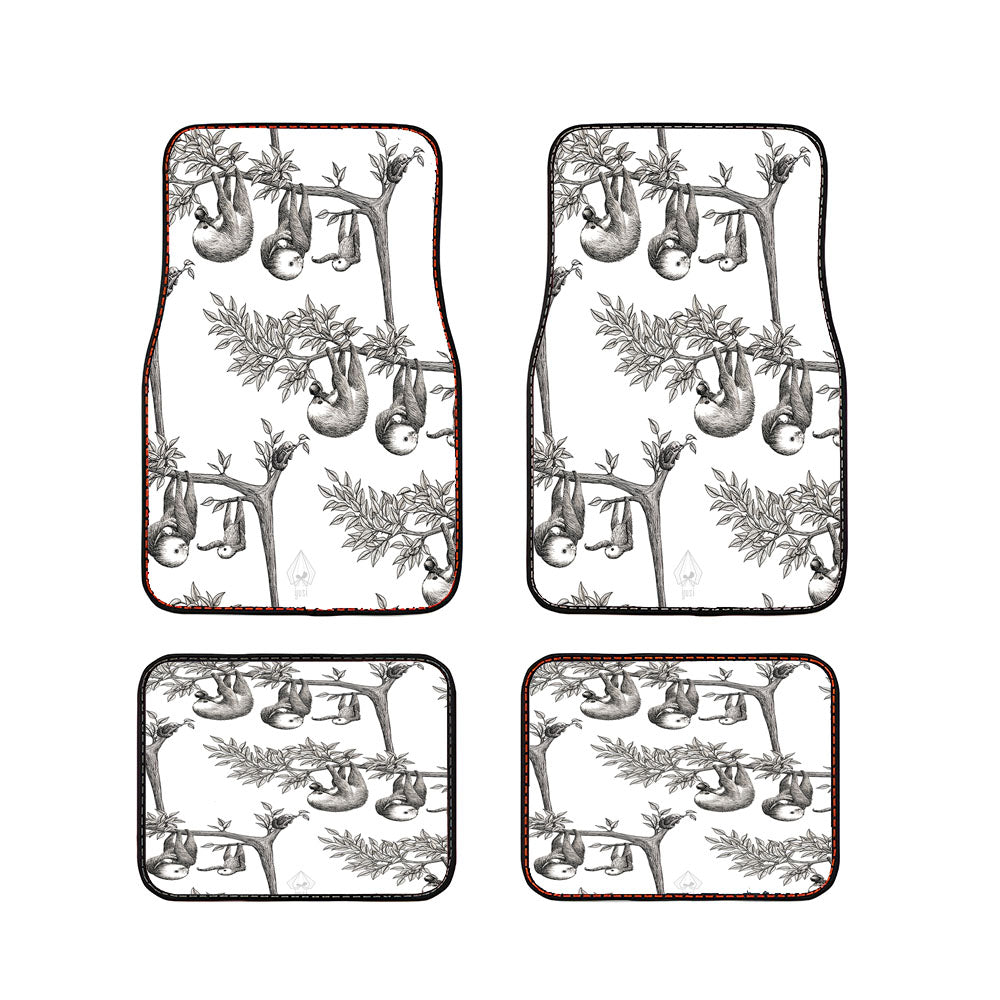 Sloth On Tree Pattern Car Floor Mats Accessories