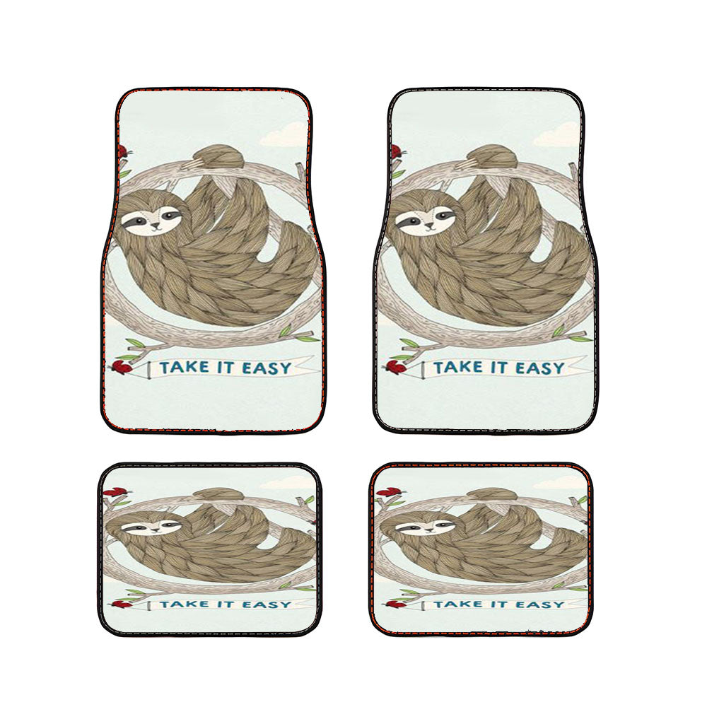 Sloth Take It Easy Car Floor Mats Accessories