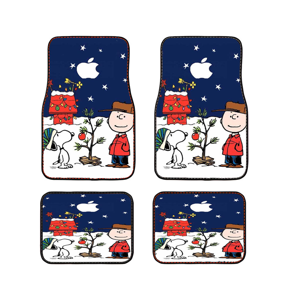 Snoopy And Charlie Brown Christmas Lights Apple Car Floor Mats Accessories