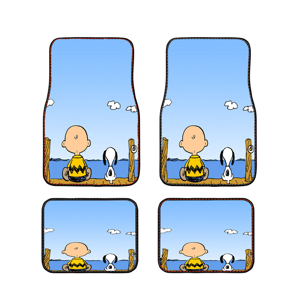 Snoopy Fishing Car Floor Mats Accessories