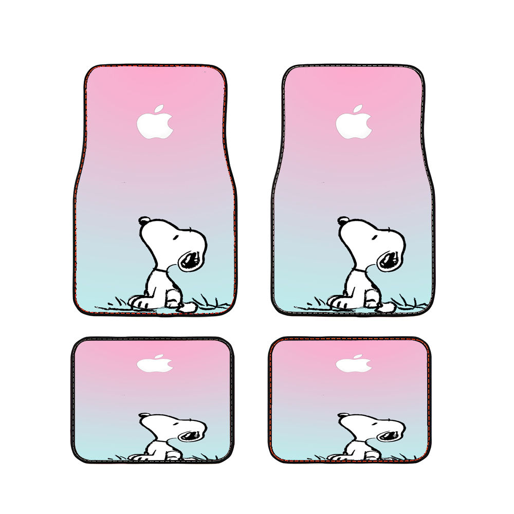 Snoopy Gradient Pink Mint Car Floor Mats Accessories