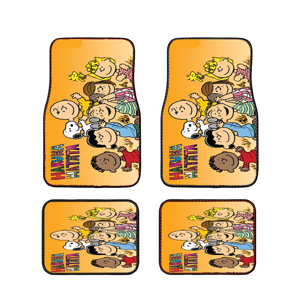 Snoopy Hakuna Orange Car Floor Mats Accessories