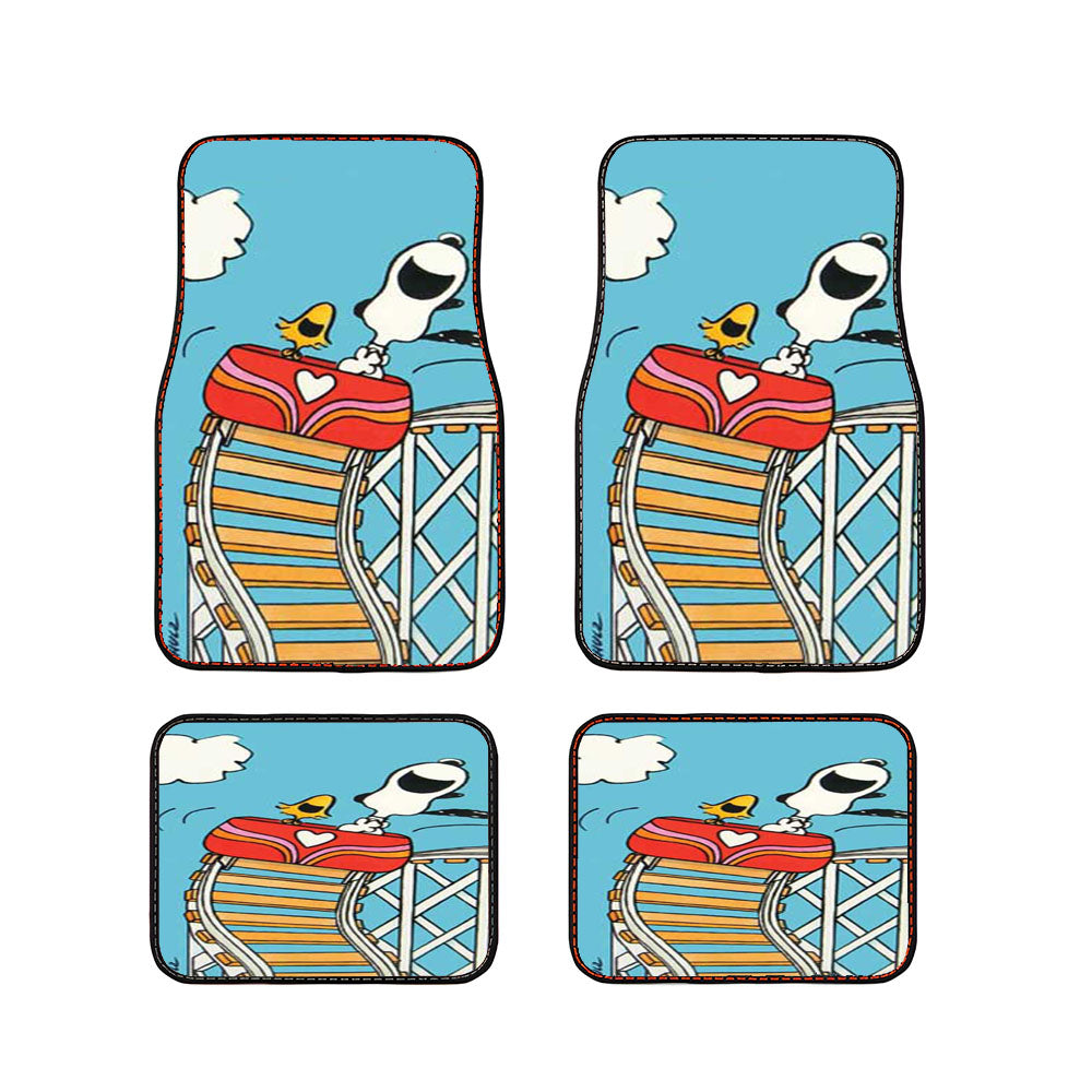 Snoopy Woodstock Rollercoaster Car Floor Mats Accessories