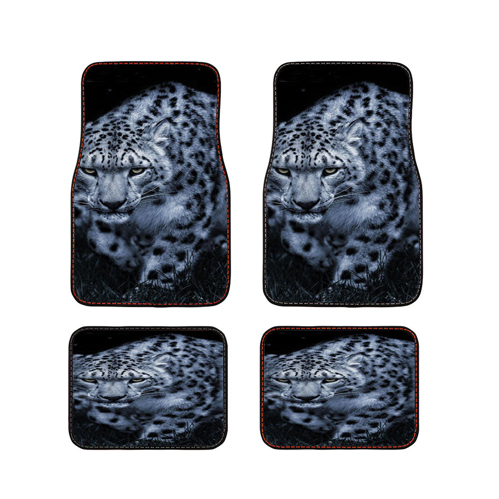 Snow Leopard Black Car Floor Mats Accessories