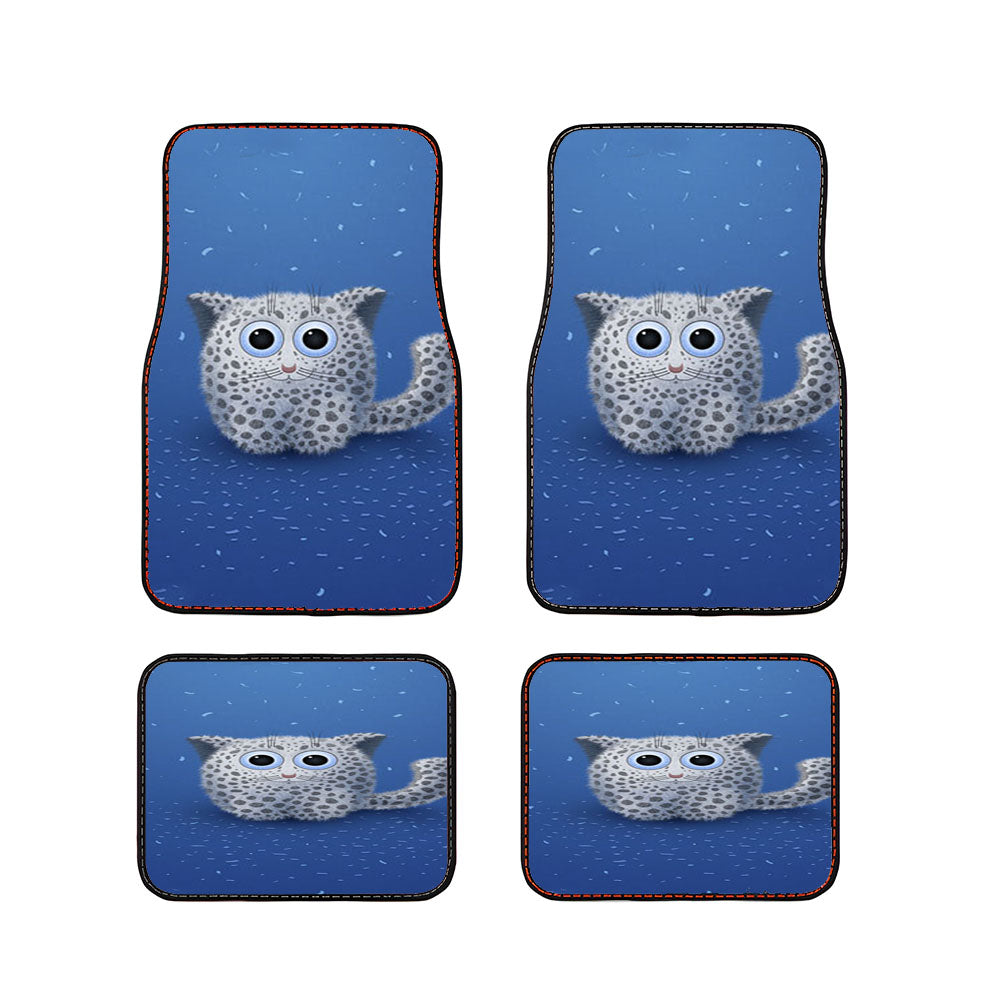 Snow Leopard Toon Car Floor Mats Accessories
