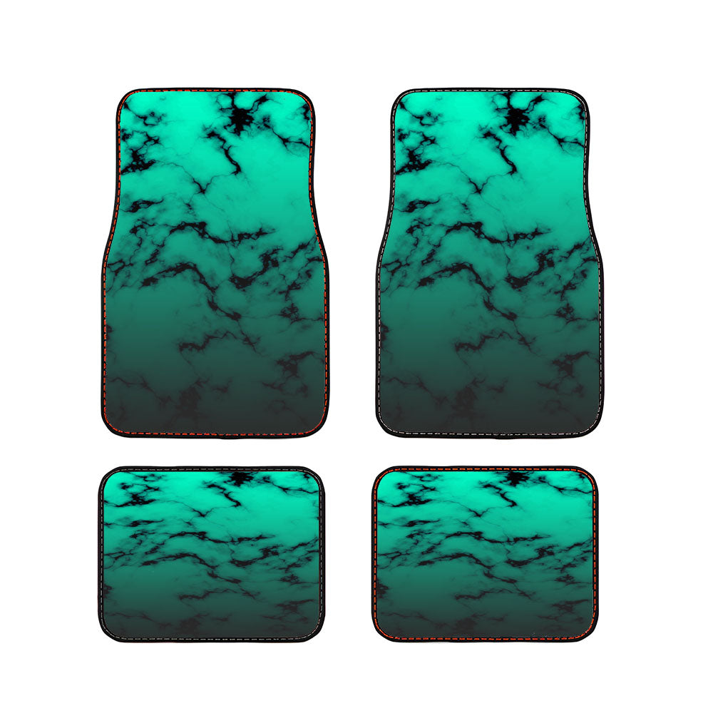 Sparkling Dark Grunge Cyan Marble Car Floor Mats Accessories