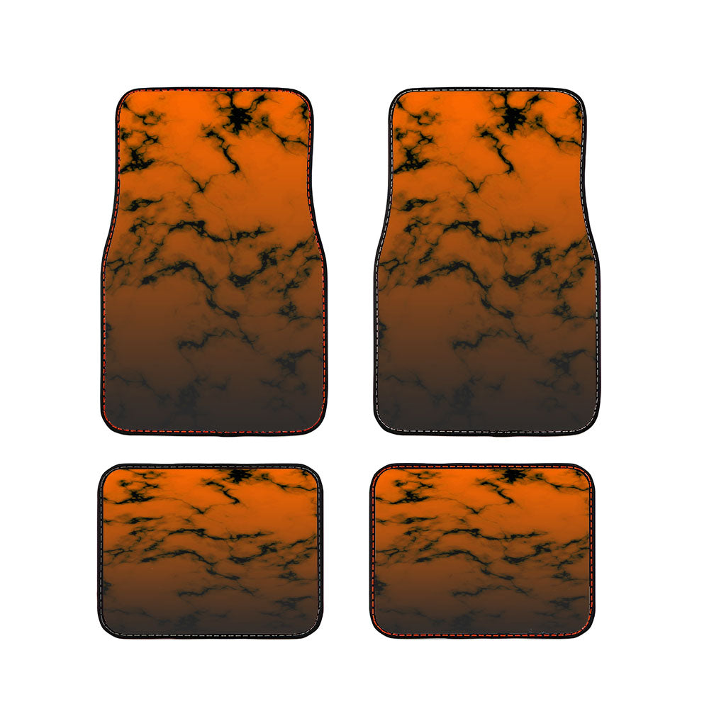 Sparkling Dark Grunge Orange Marble Car Floor Mats Accessories