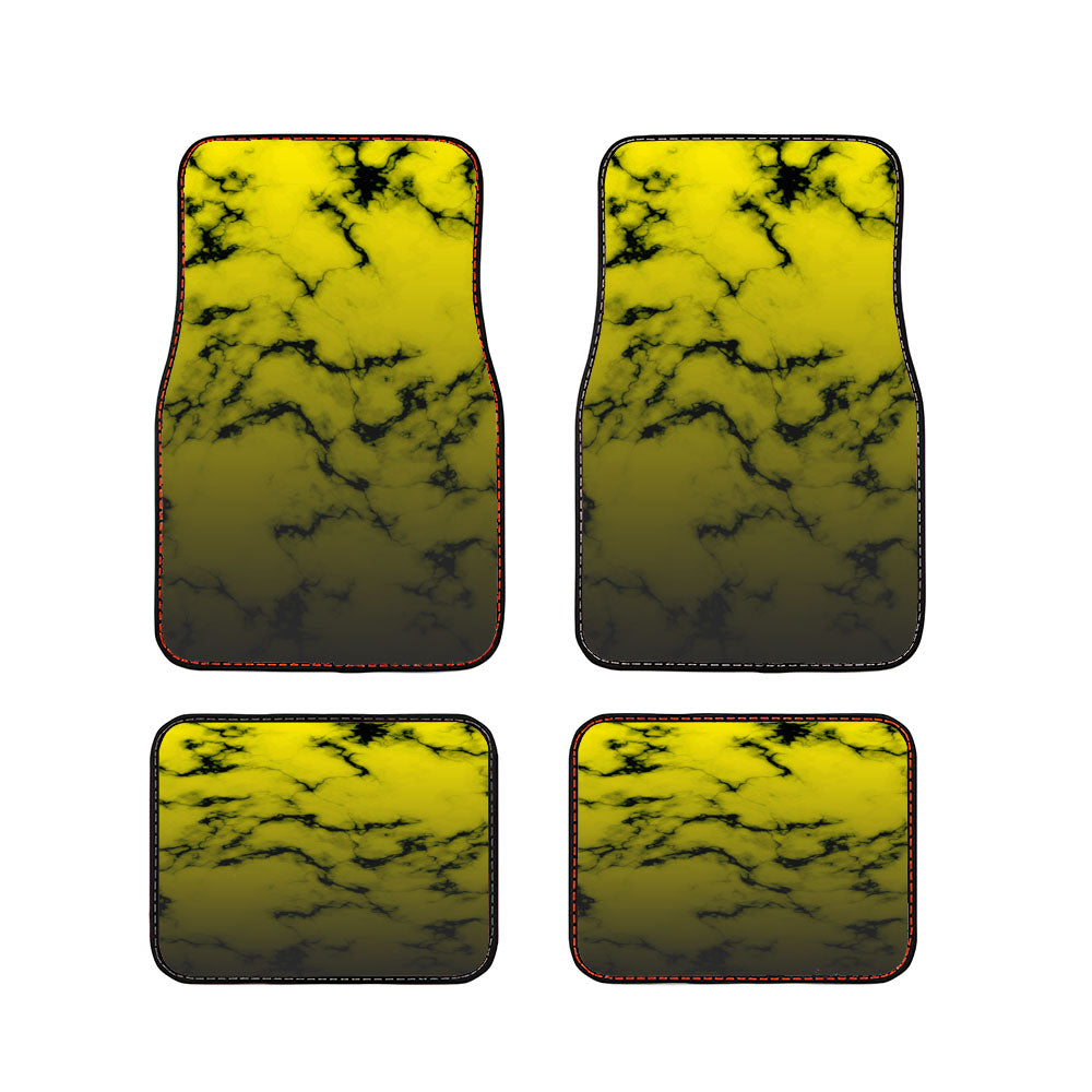Sparkling Dark Grunge Yellow Marble Car Floor Mats Accessories