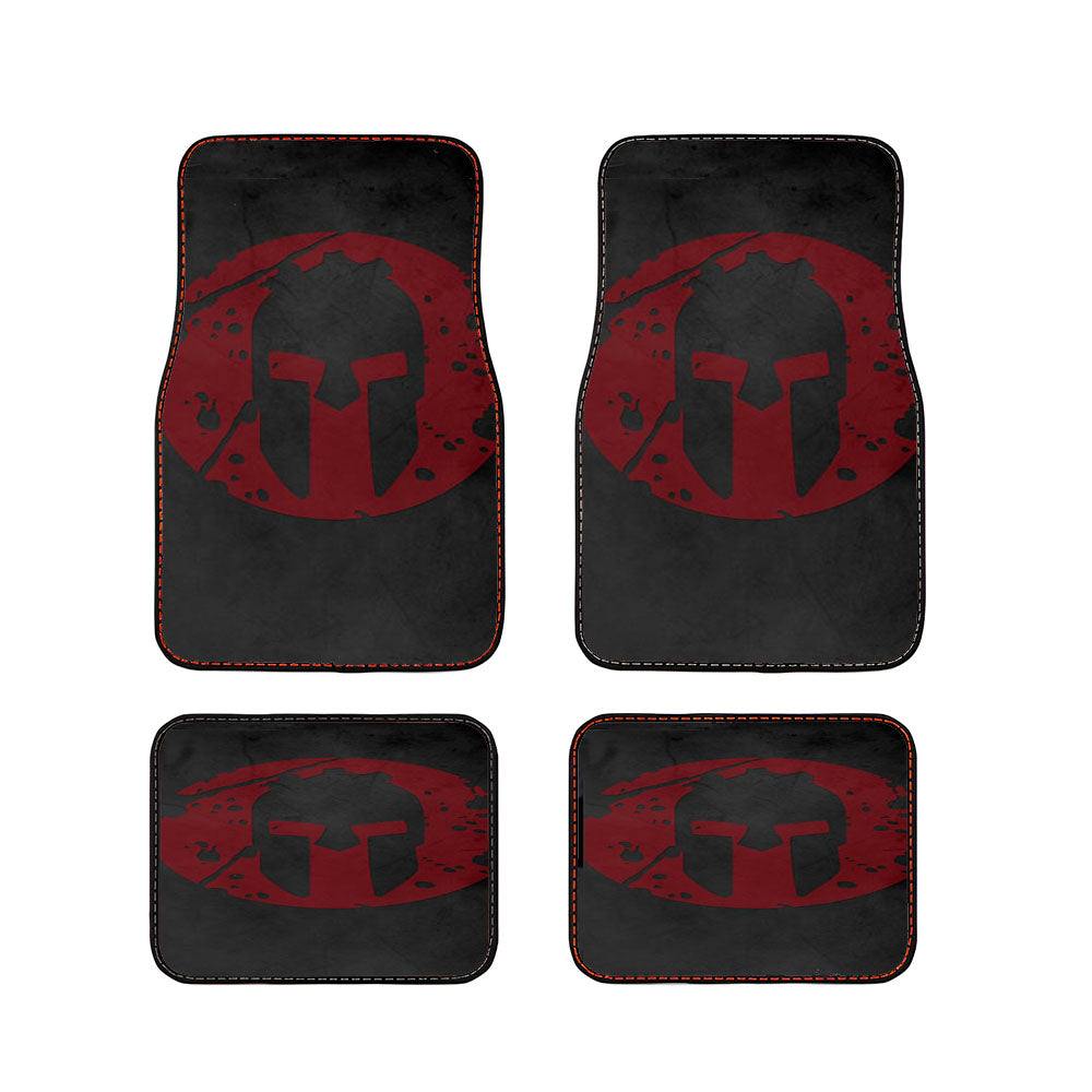 Spartan Soldier Mask Logo Car Floor Mats Accessories
