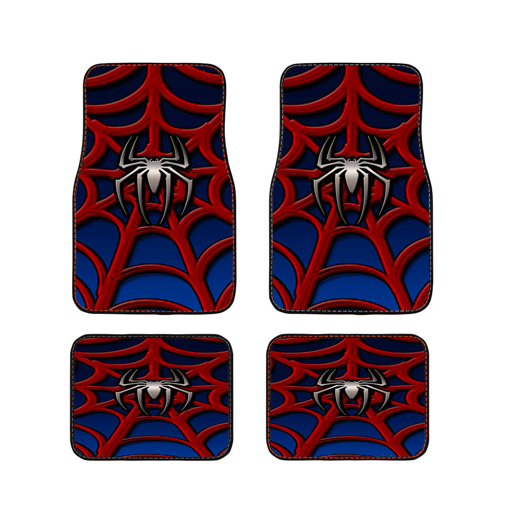 Spider Man Silver Logo Car Floor Mats Accessories