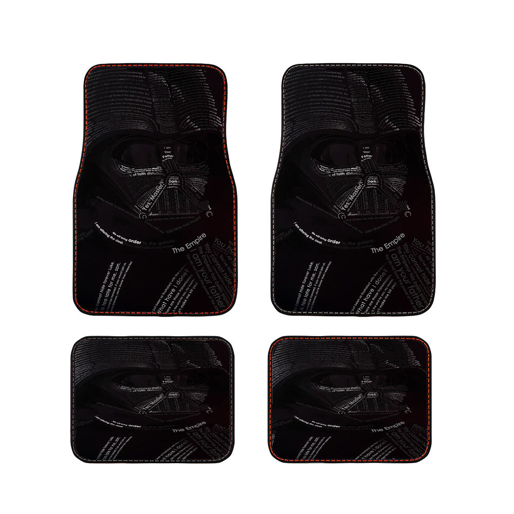 Star Wars Darth Vader Mask Typography Car Floor Mats Accessories