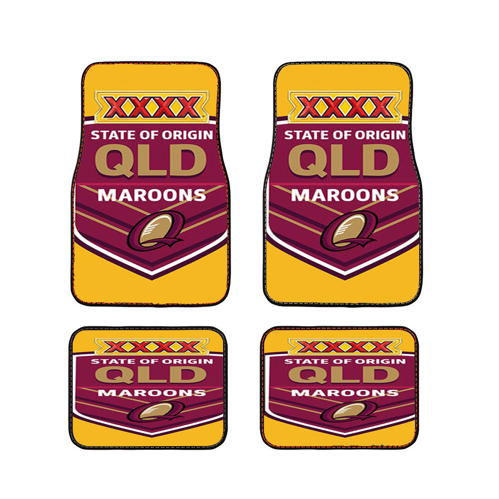 State Of Origin Maroons Yellow Car Floor Mats Accessories