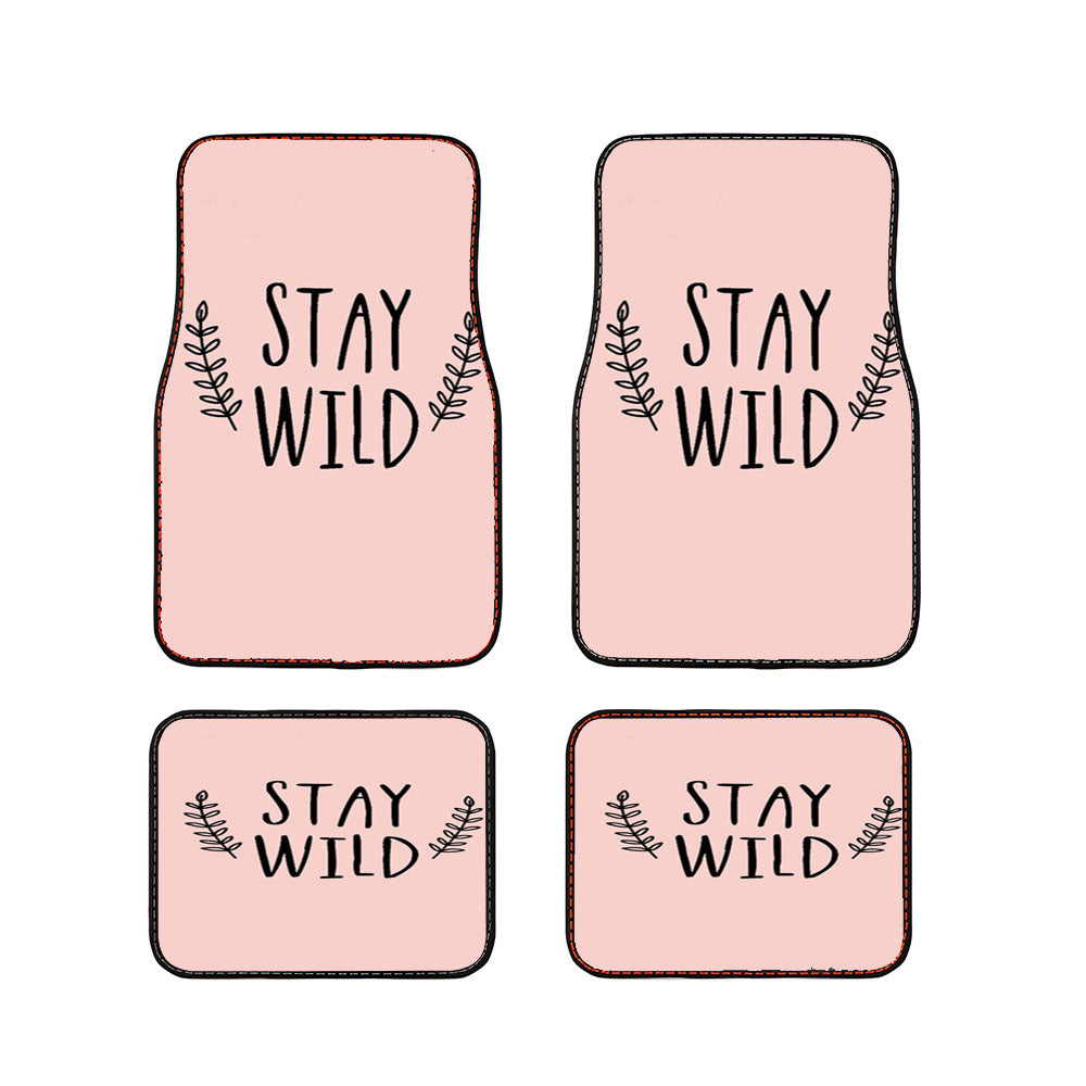 Stay Wild Valentines Day Dog Lover Pink Car Floor Mats Accessories