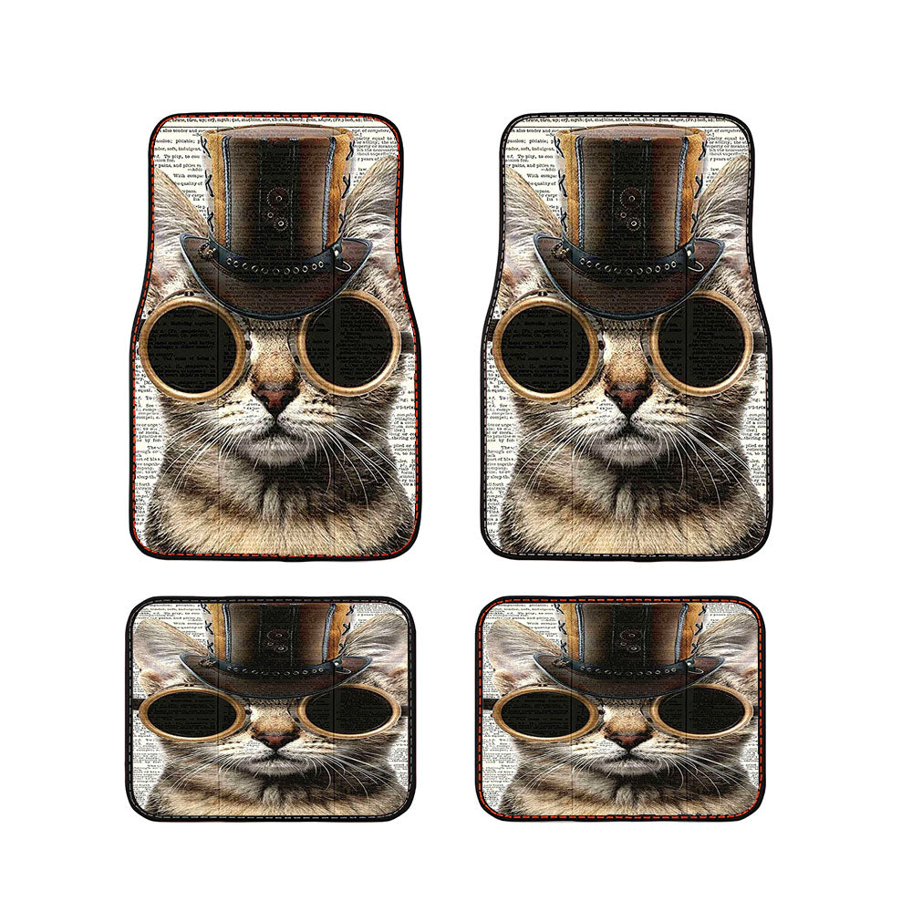 Steampunk Cat Vintage Car Floor Mats Accessories