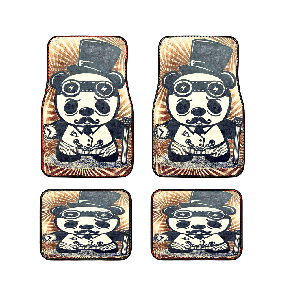Steampunk Panda Art Car Floor Mats Accessories
