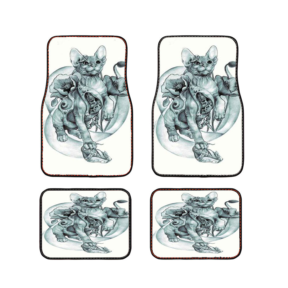 Steampunk Tattoo Cat Car Floor Mats Accessories