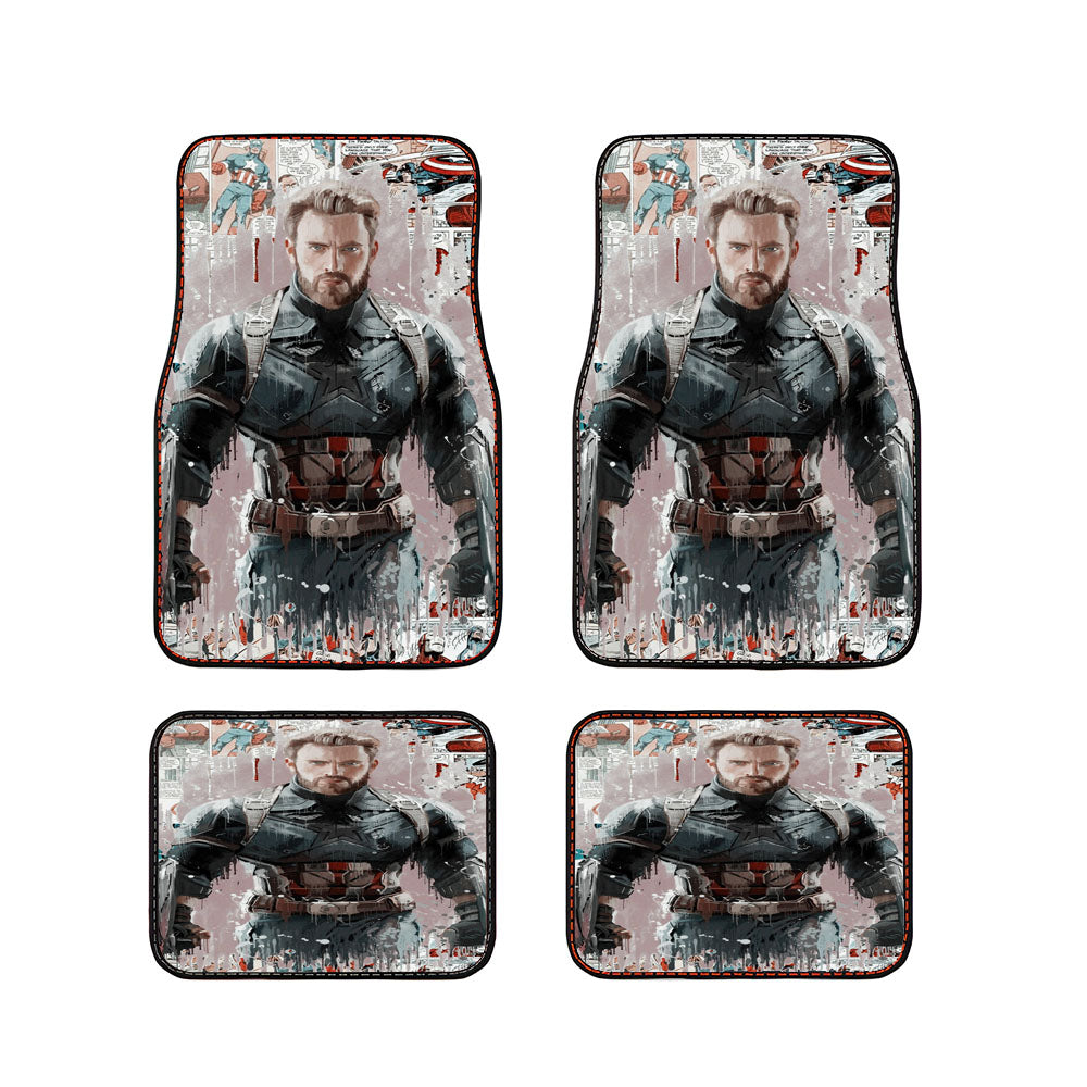 Steve Captain America Comic Painting Artwork Wallpaper Car Floor Mats Accessories