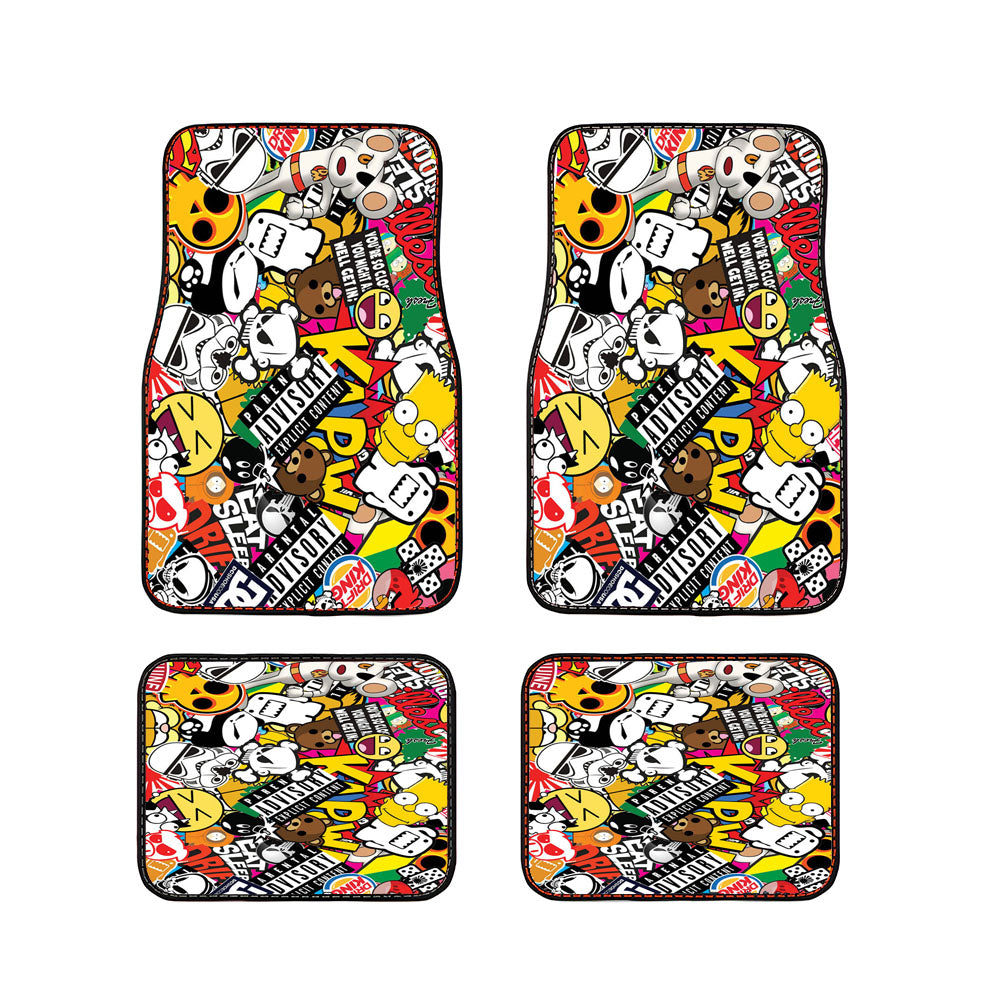Sticker Bomb Sticker Collage Car Floor Mats Accessories