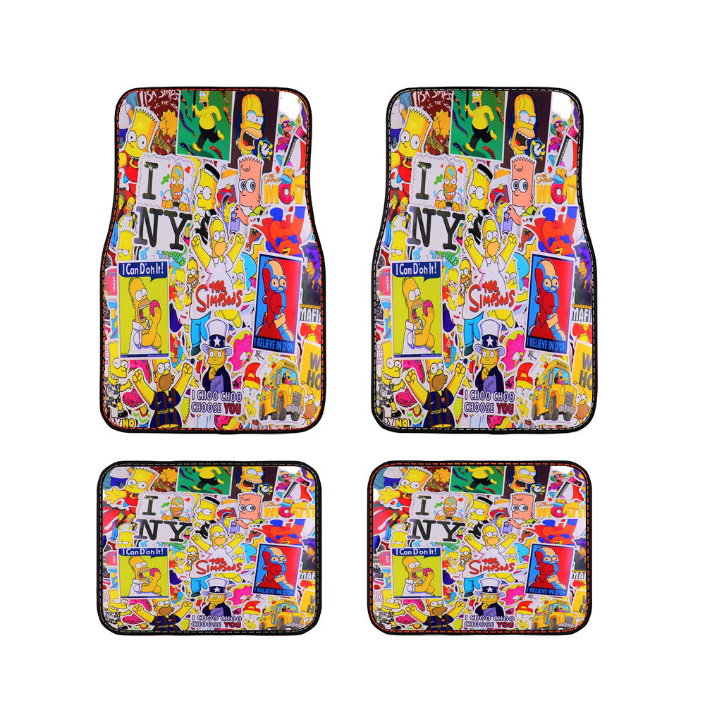 Sticker I Love The Simpsons Bart Homer Collage Car Floor Mats Accessories