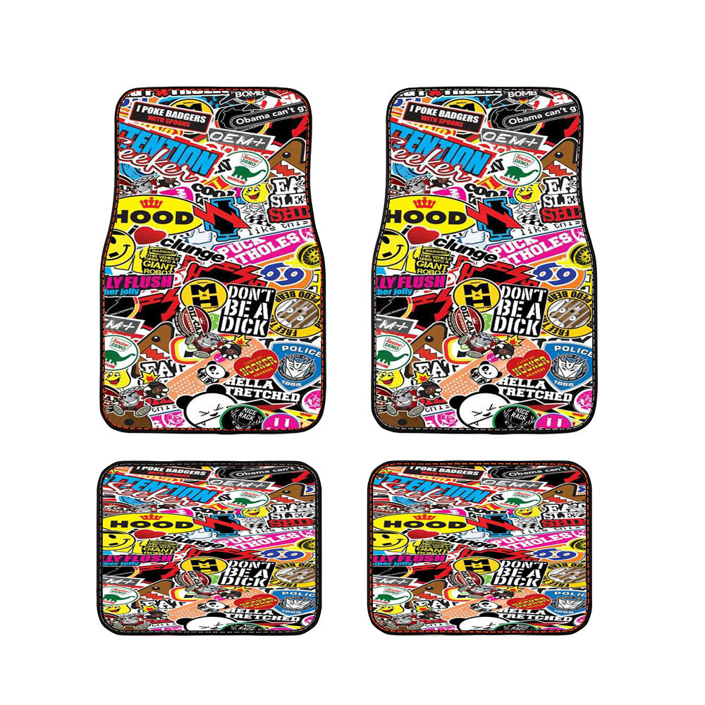 Stickerbomb Graffiti Art Collage Cool Car Floor Mats Accessories