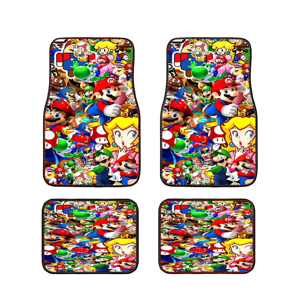 Stickerbomb Graffiti Art Mario Cart Car Floor Mats Accessories