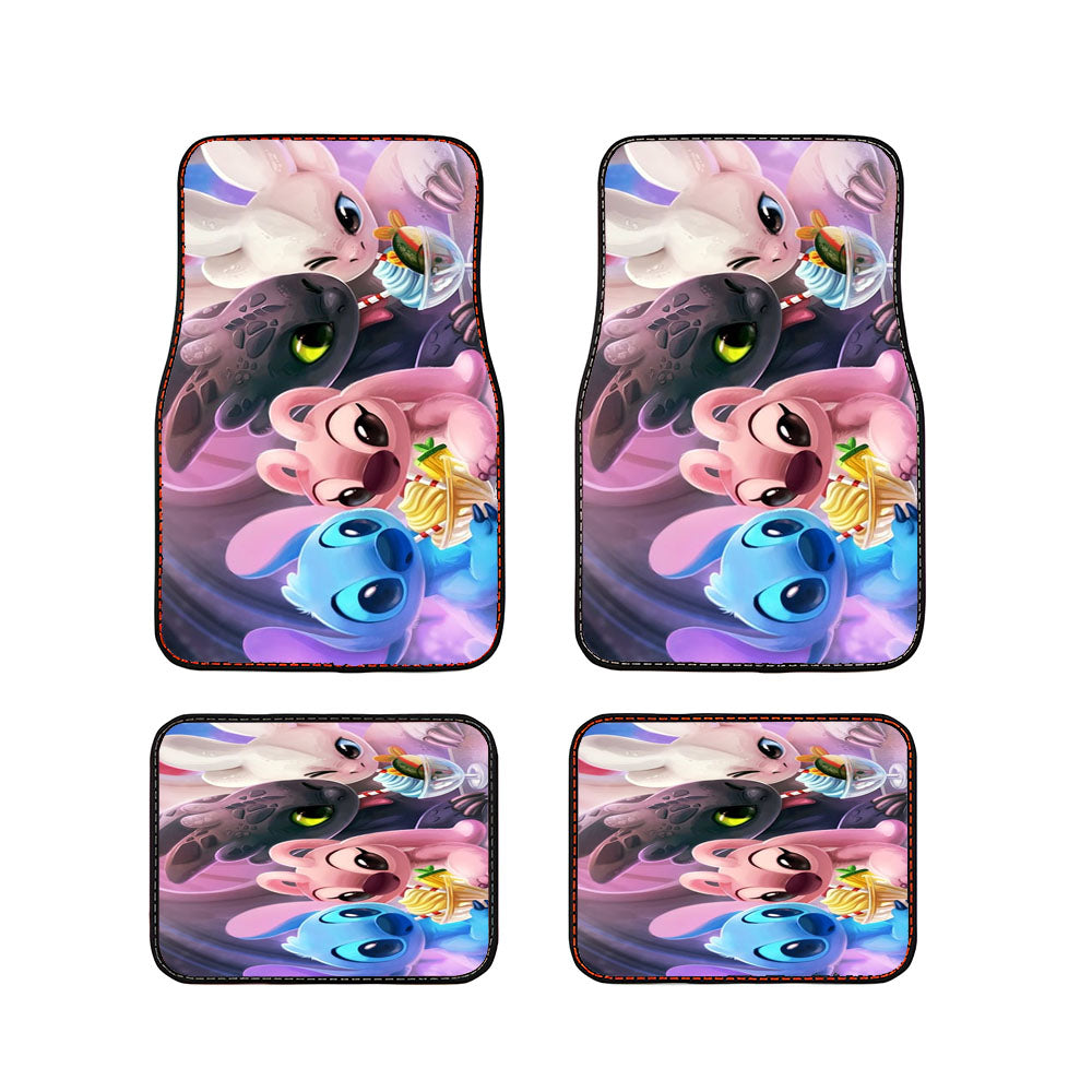 Stitch And Night Fury Double Date Car Floor Mats Accessories