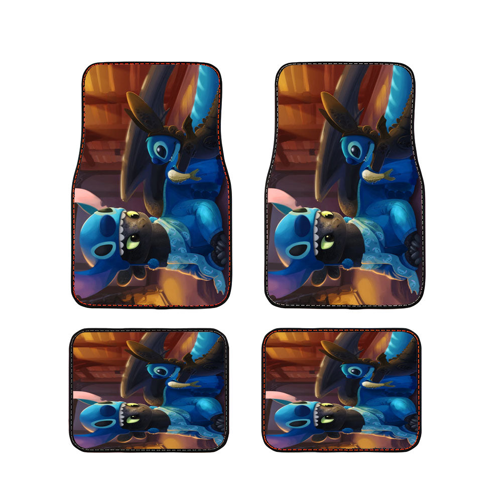 Stitch And Toothless Car Floor Mats Accessories