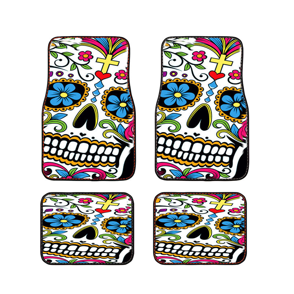 Sugar Skull Dia De Los Muertos Car Floor Mats Accessories
