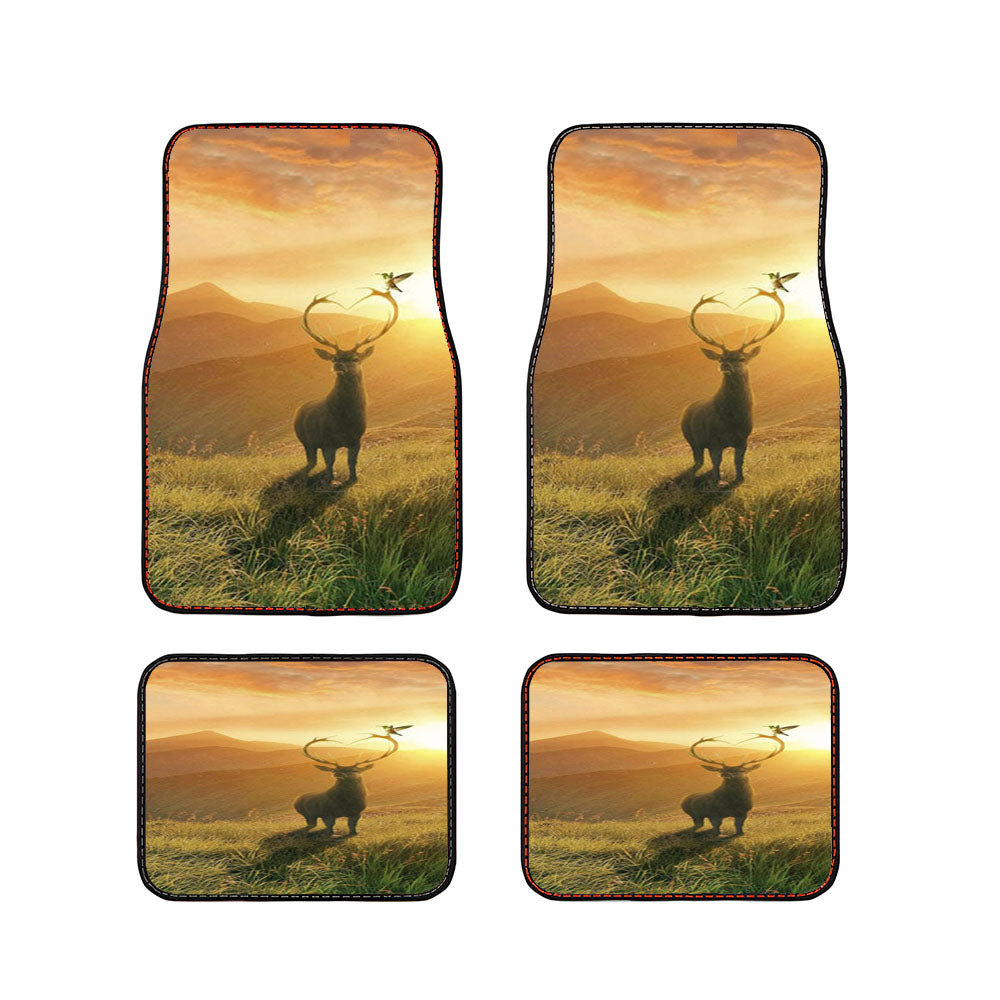 Sunset Deer Mountains Car Floor Mats Accessories